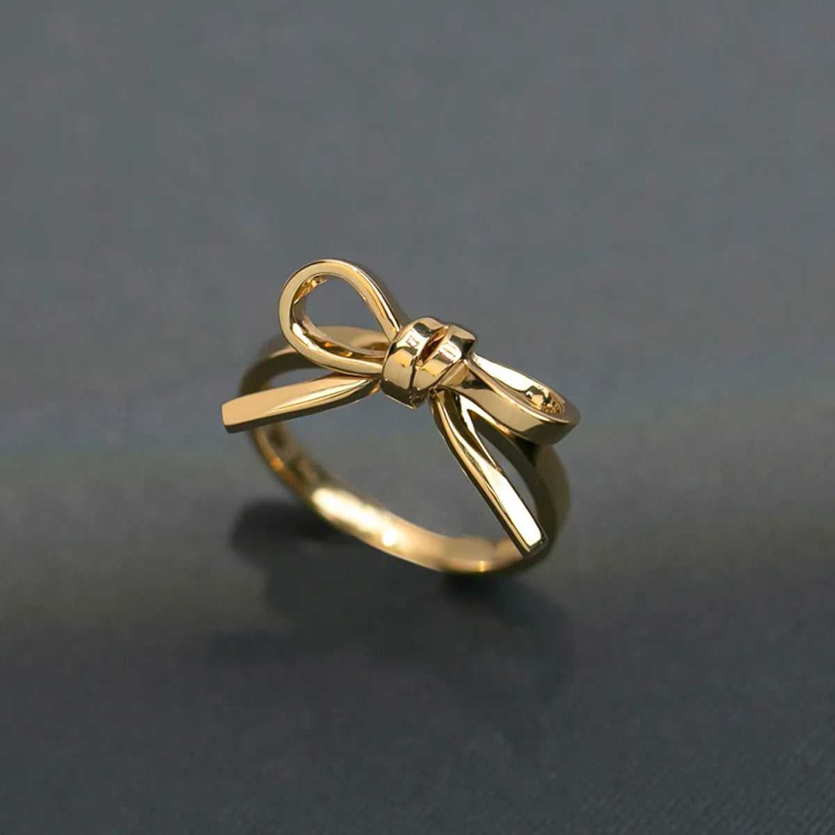 Modern Diamond Ring-Sterling Silver Gold Plated Elegant Plating Bow Knot Rings