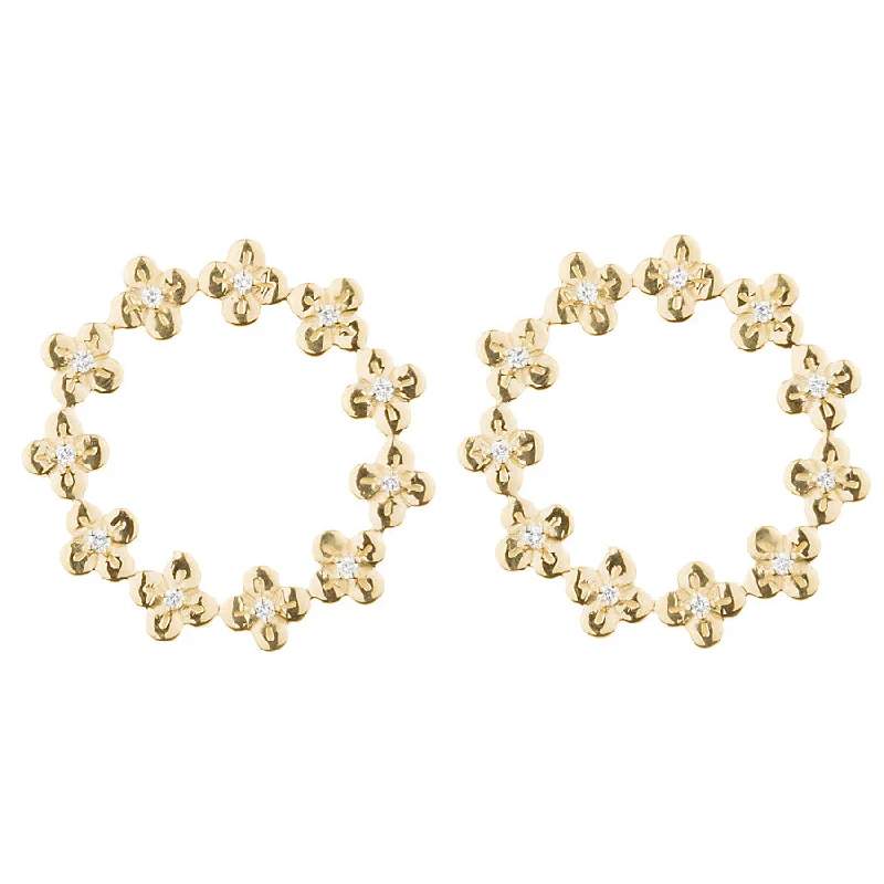 Modern Geometric Earrings-Jeweled Bloom Eternity Stud Earrings