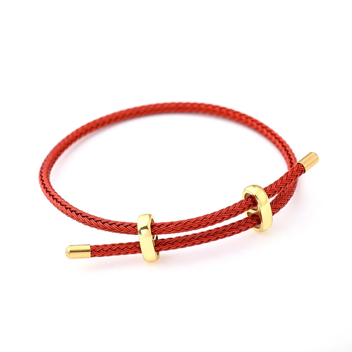 8-Word Buckle Red Steel Wire Carrying Strap (Gold)