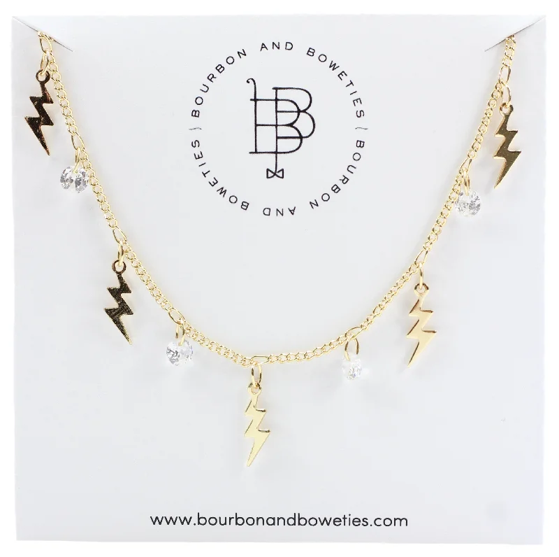 Adjustable Gold Necklace-Lightning Chain Necklace