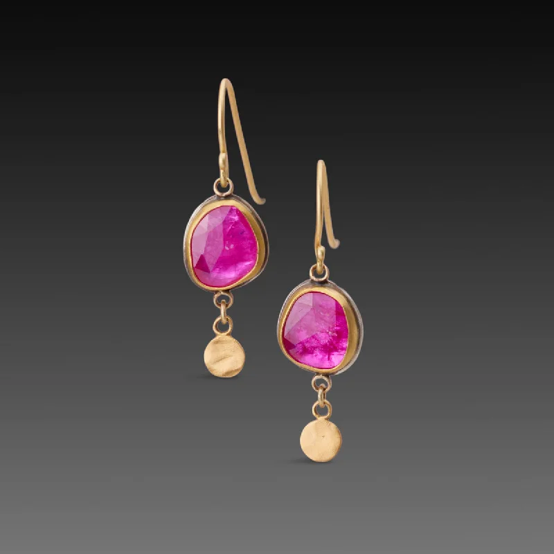 Geometric Earrings for Women-Ruby Drop Earrings