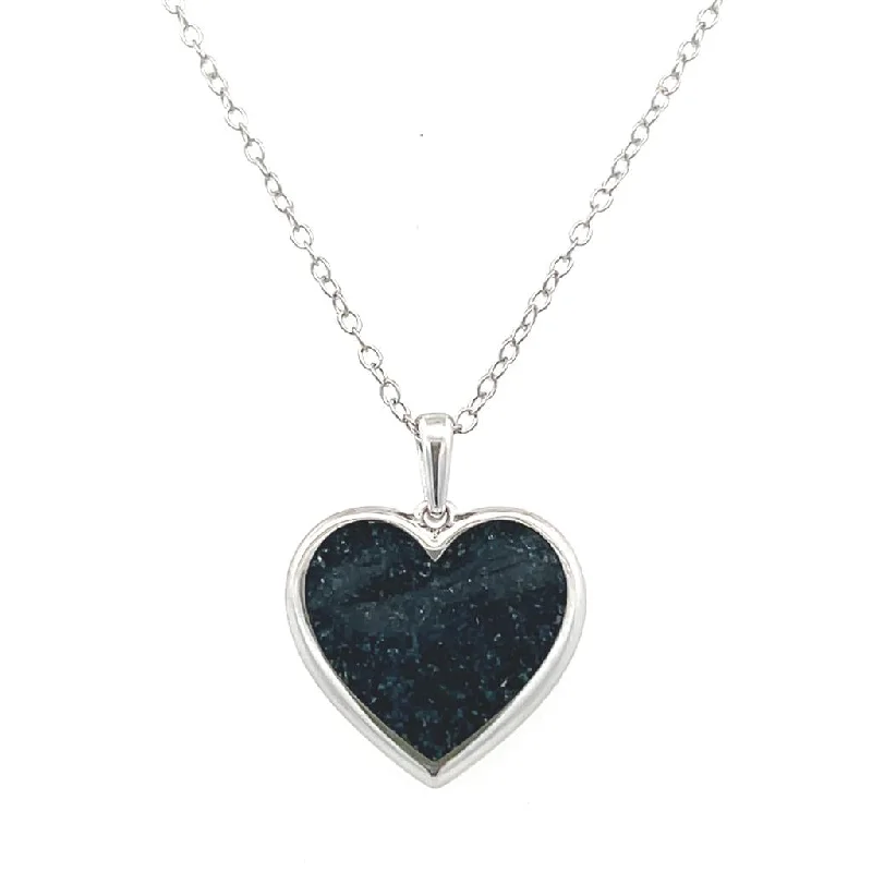 Elegant Choker Necklace for Weddings-Sterling Silver 2.00ctw Crushed Blue Sapphire Heart Necklace