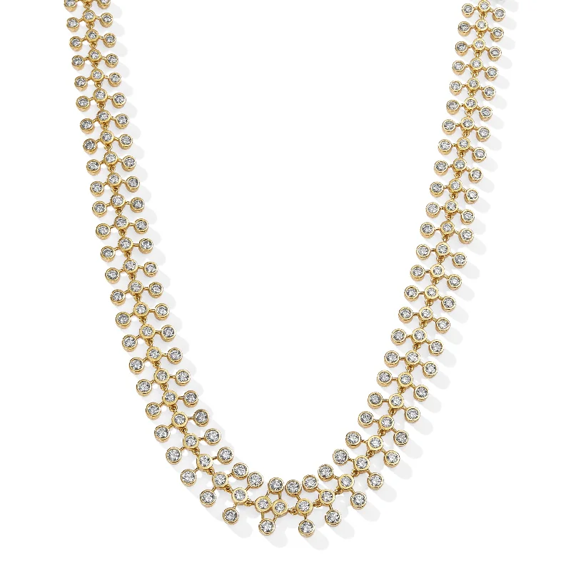 Long Gold Necklace-Diamond Statement Necklace