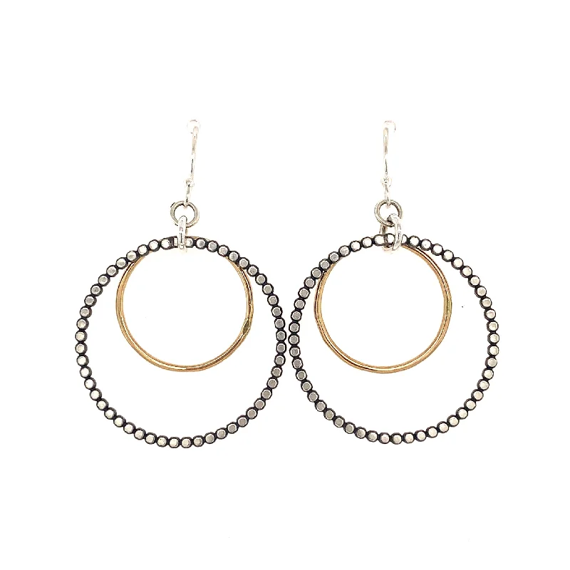 Colorful Hoop Earrings-Bead and Gold hoop Earrings (E1112)