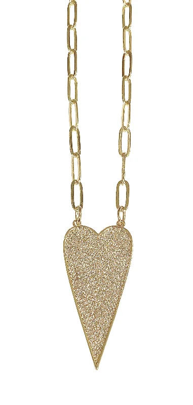 Long Gold Necklace-Jumbo Heart Necklace