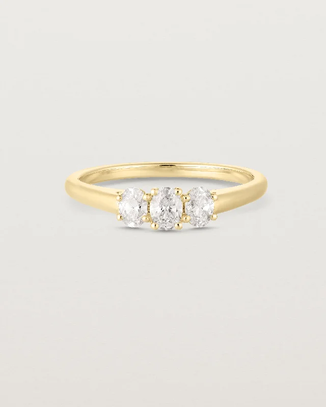 Crystal Cocktail Ring-Adrienne Trio Ring | Diamonds