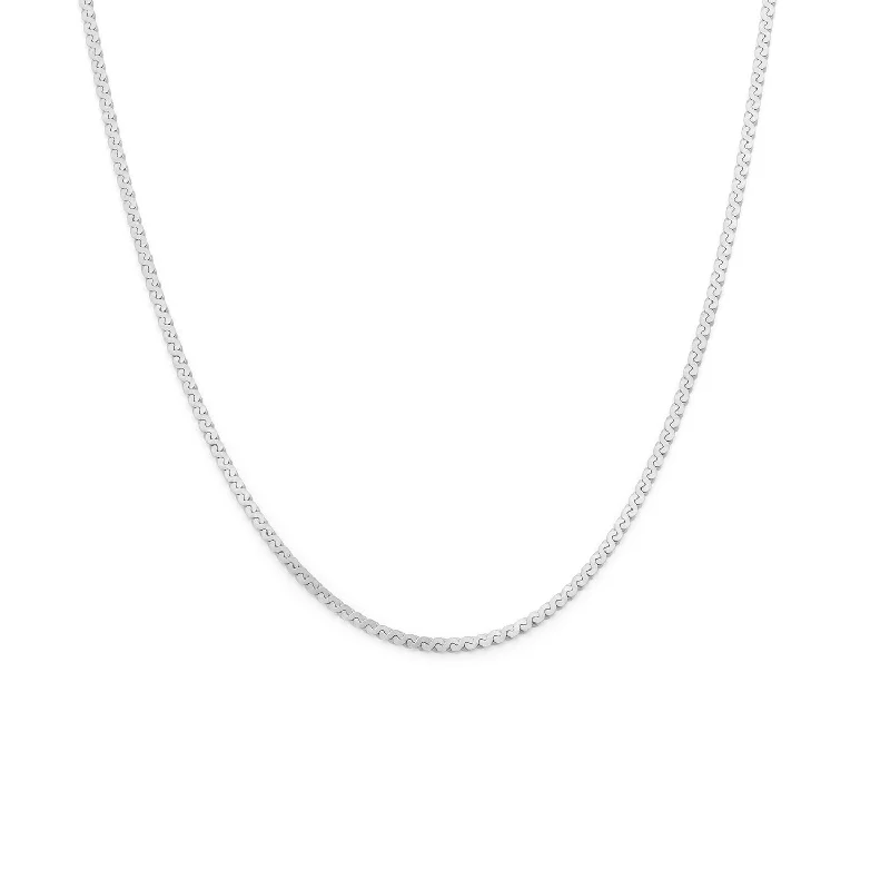 Opal Chain Necklace-Serpentine Chain Necklace | Silver