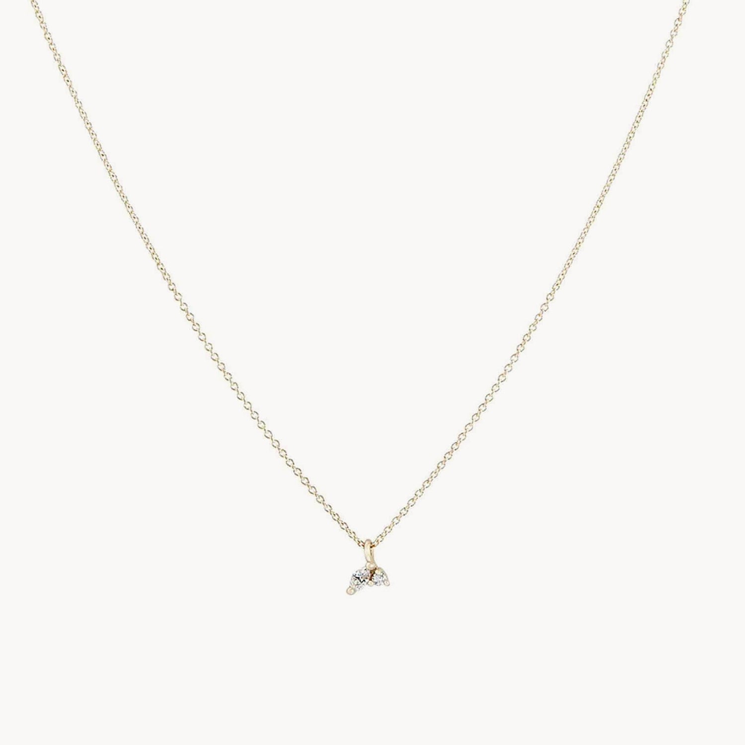 Rose Gold Chain Necklace-Lean on me diamond necklace - 14k yellow gold