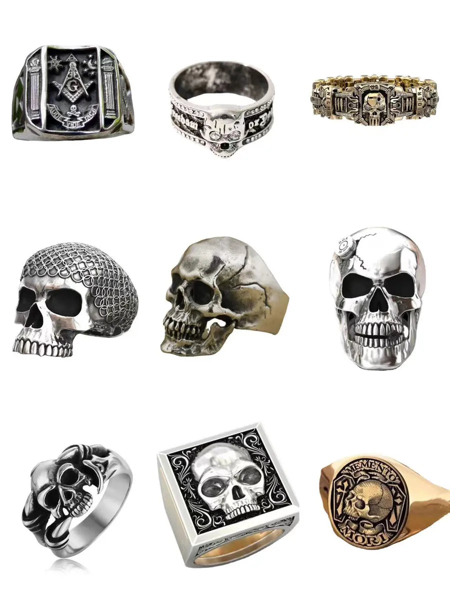 Luxury Gold Ring-Punk Skull Alloy Plating Men'S Rings