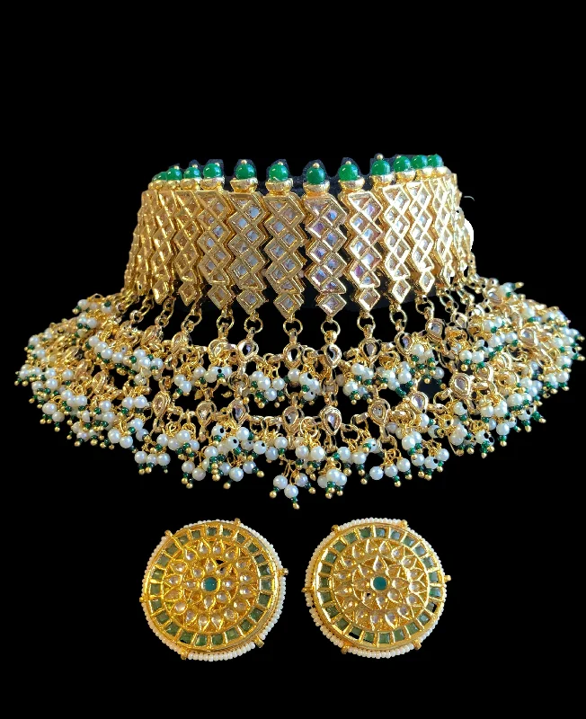 Large Hoop Drop Earrings-C79 Kangana kundan choker with earrings ( READY TO SHIP )