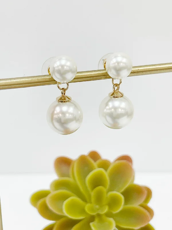 Long Diamond Earrings-First Class Pearl Earrings