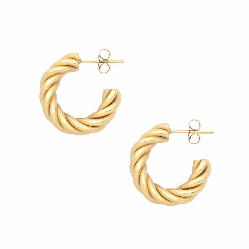 Pink Gold Earrings-Cody Hoop Earrings