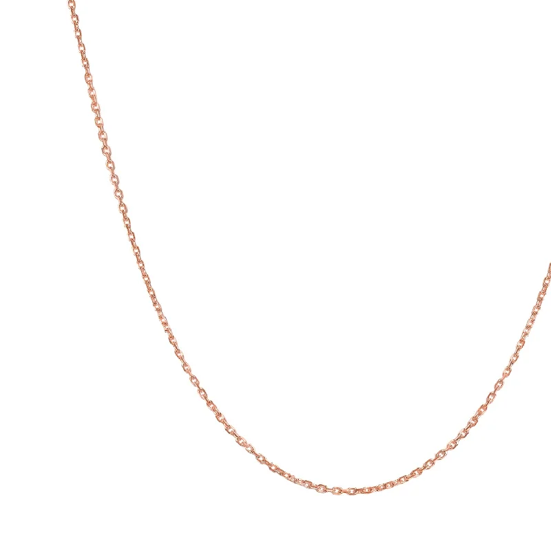 Natural Stone Pendant for Necklace-Silken Rolo Necklace | Solid 14k Rosegold