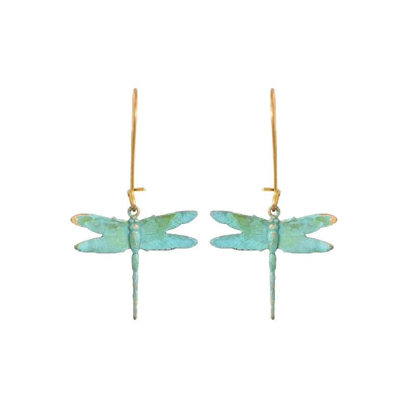 Green Jade Earrings-Little Batimamzelle Dragonfly Earrings