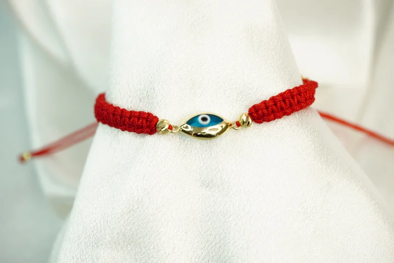 Custom Heart Charm Bracelet-14k Eye Adjustable Bracelet