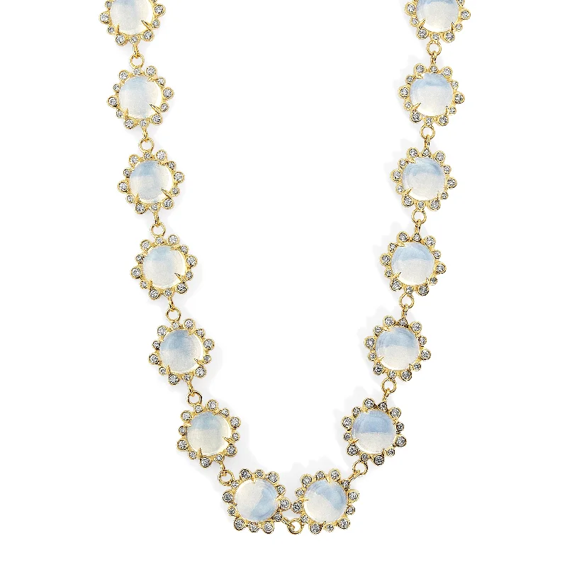 Multi-Layer Necklace for Women-Diamond Moon Necklace