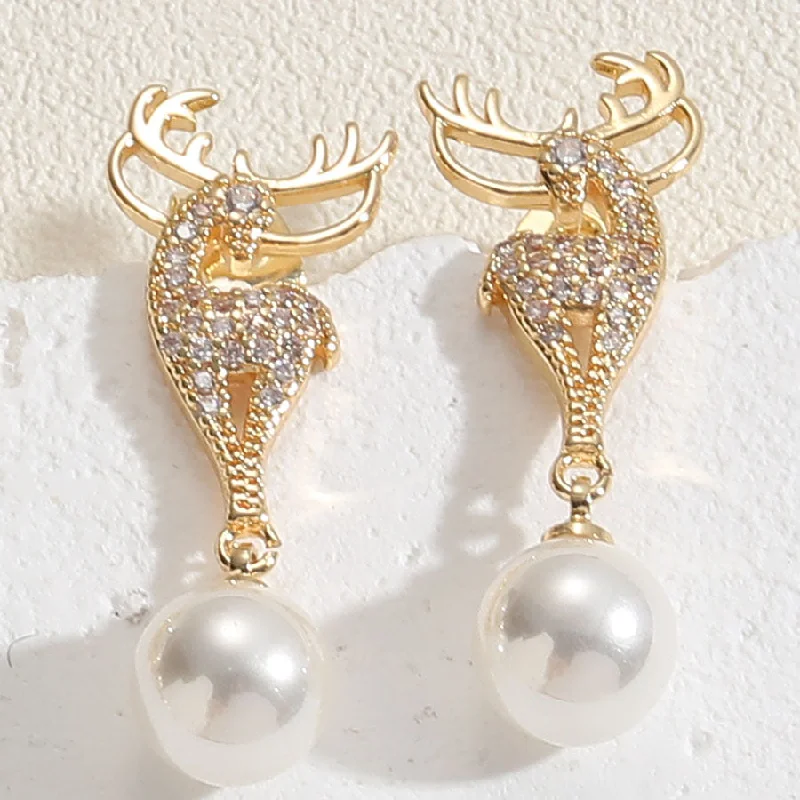 Deer Zircon Ear Studs