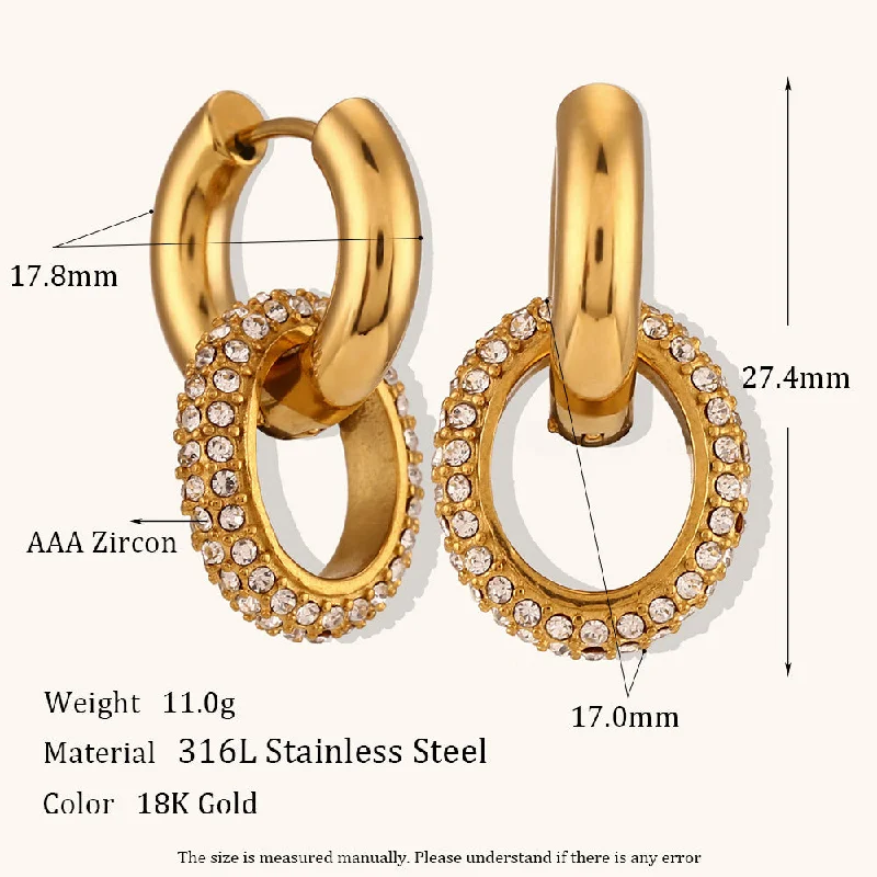 Zircon Ring Pendant Thick Ear Ring