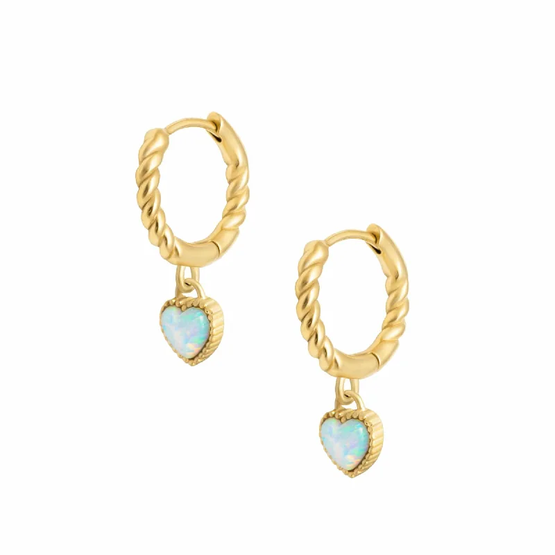 Light Blue Earrings-Tilly Opal Hoop Earrings