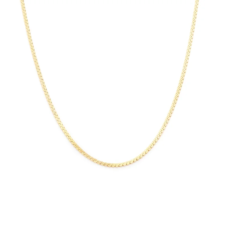 Black Pendant Necklace-Serpentine Chain Necklace | Gold