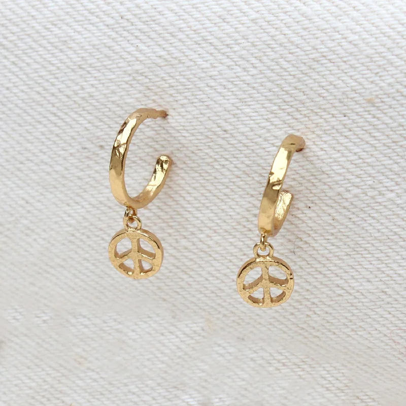 Elegant Dangle Earrings-Peace Out Hoops