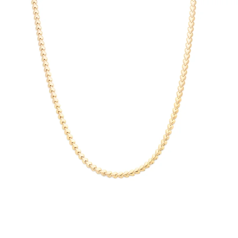 Bridal Crystal Necklace-Herringheart Chain Necklace | Gold