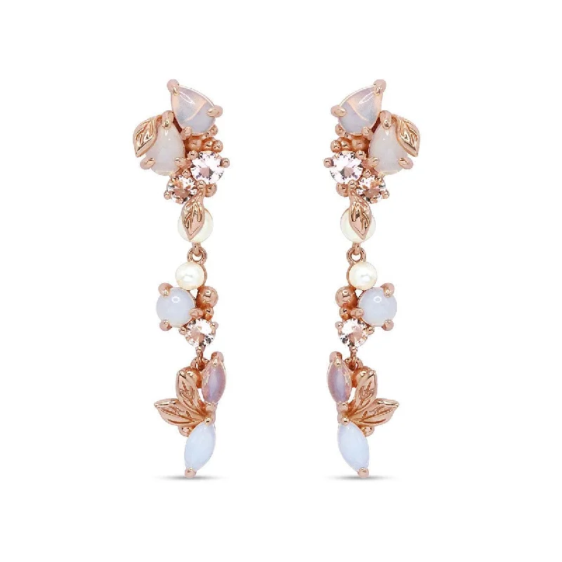 Rose Gold Earrings with Diamonds-Ophelia Drop Earrings