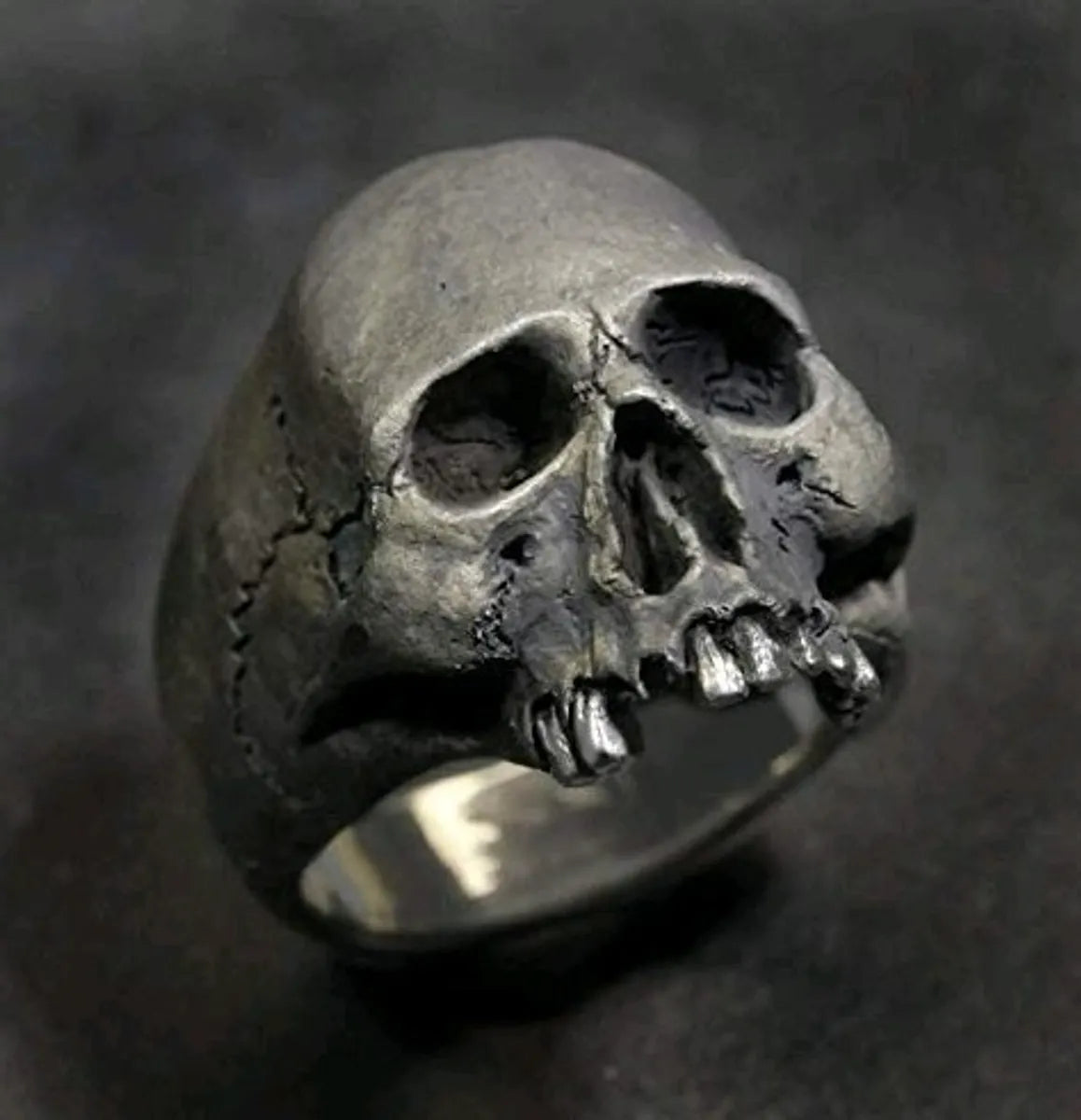 Wedding Ring with Emerald Stones-Hip-Hop Punk Streetwear Skull Alloy Plating Men'S Rings