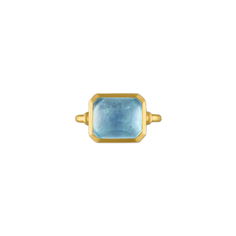 Vintage Silver Ring-Aquamarine Capsa Ring