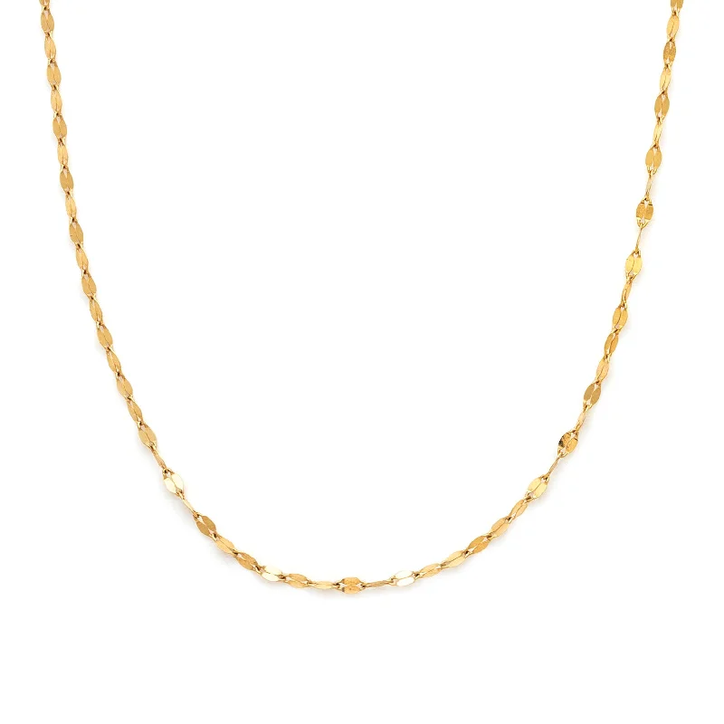 Simple Gold Bar Necklace-Shimmer Necklace | Solid 10k Gold