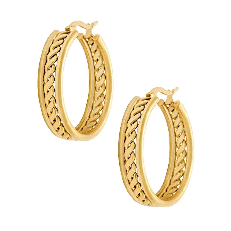 Luxury Wedding Earrings-Kiki Chain Hoop Earrings