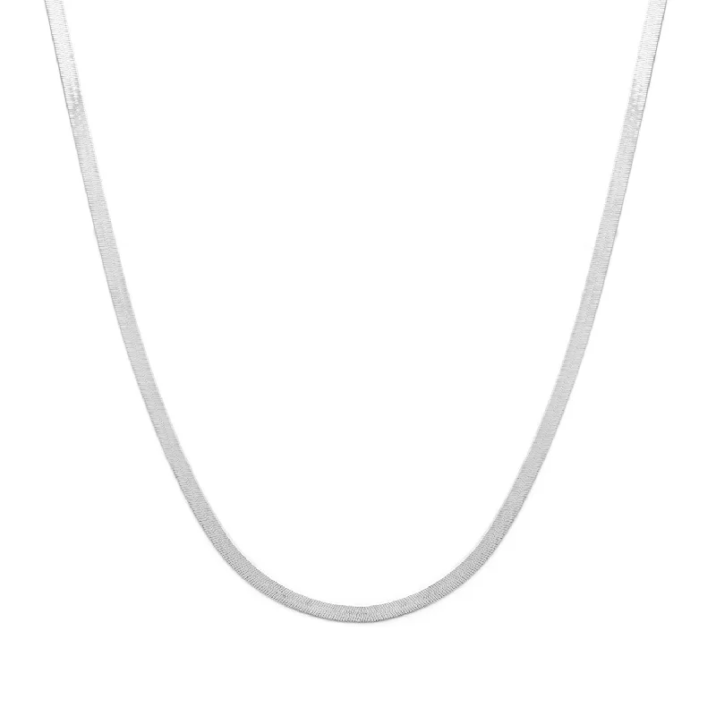 Dainty Crystal Necklace-Herringbone Mother Necklace | Silver