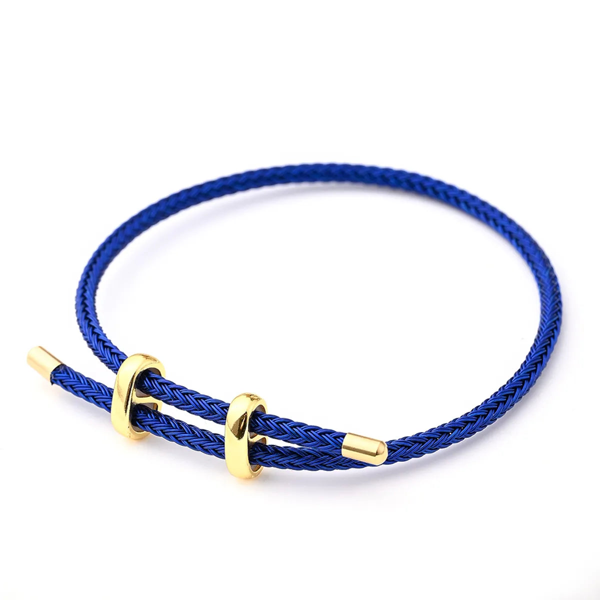 8-Word Buckle Sapphire Blue Steel Wire Carrying Strap (Gold)