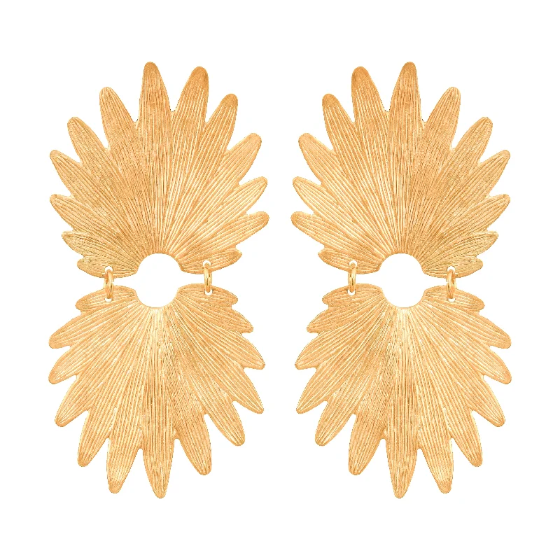 Large Pearl Earrings-Palmera Earrings