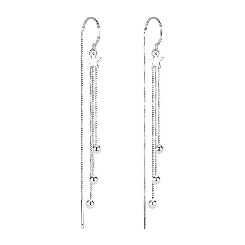 Pentagram Tassel Hanging Earrings