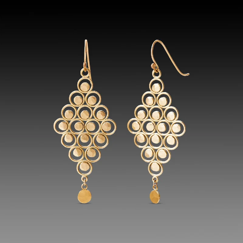 Large Statement Earrings-Gold Filigree Earrings