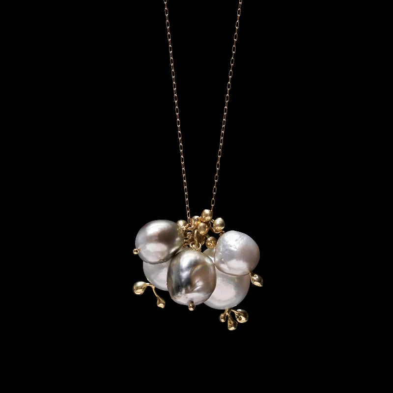 Heart Shaped Gold Necklace-One Of A Kind South Sea Pearl Charm Necklace