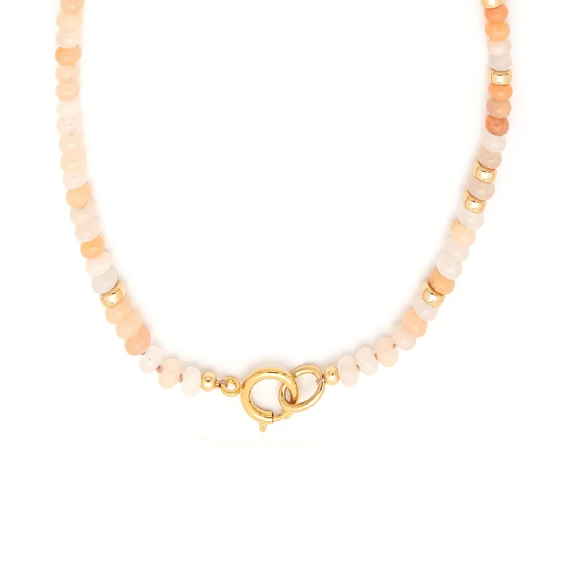 Dainty Gold Chain Necklace-Gemstone Necklace | Carnelian