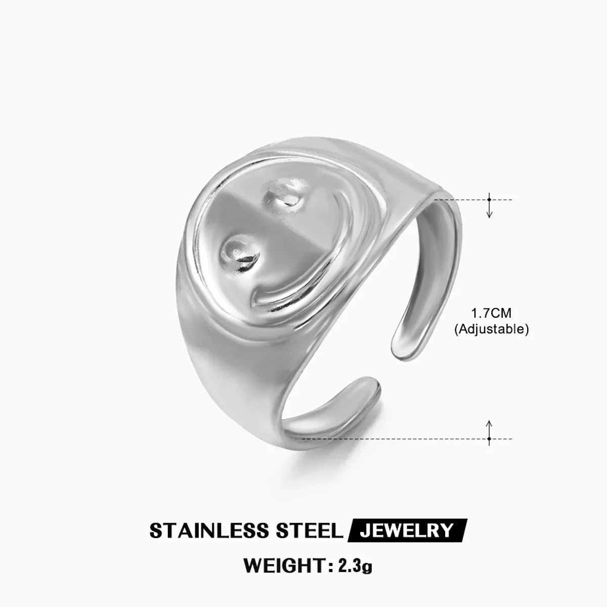 Steel Color Smile Ring