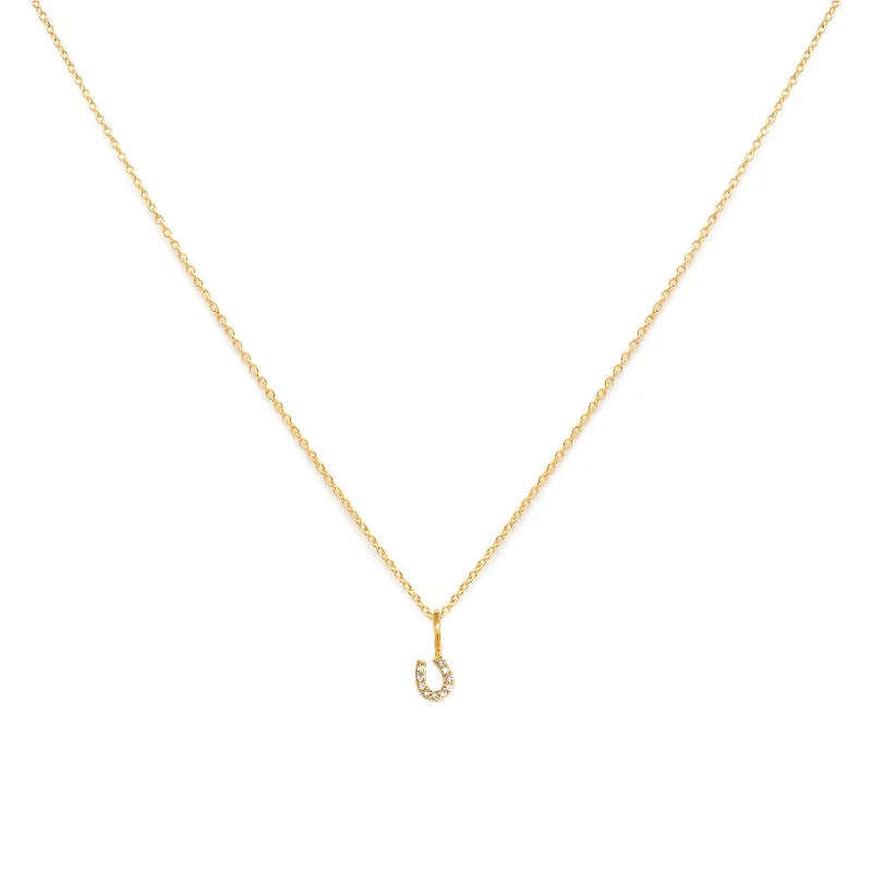 Classic Silver Necklace-Tiny Horseshoe Necklace | Gold