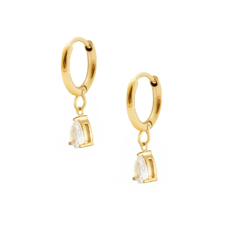 Simple Gold Earrings-Una Hoop Earrings