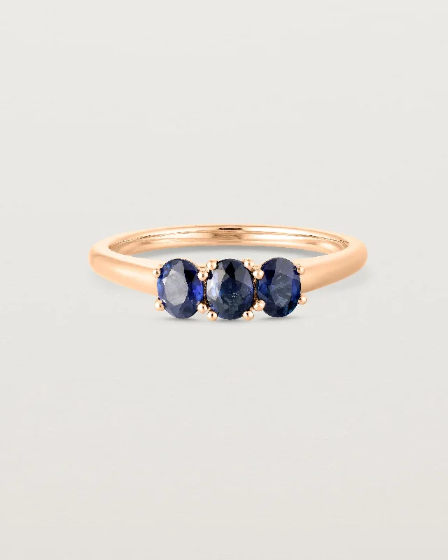 Vintage Gold Ring-Adrienne Trio Ring | Australian Sapphires