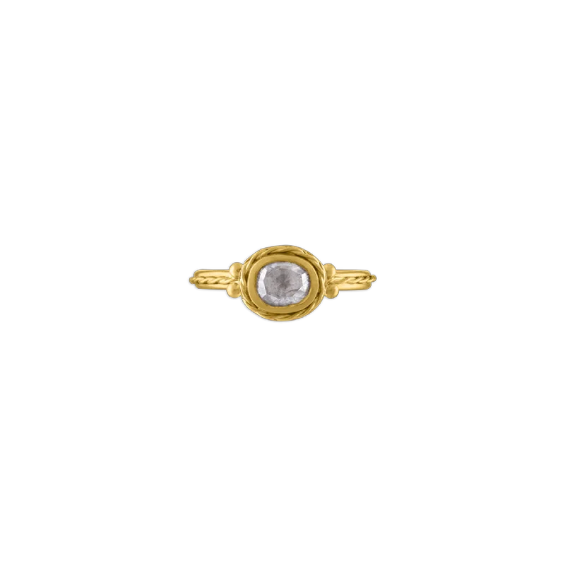 Handmade Gold Ring-Rosecut Diamond Chorda Ring