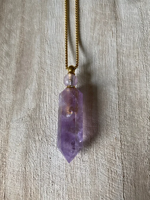 Unique Gold Pendant Necklace-CALM - ESSENTIAL OIL VIAL NECKLACE