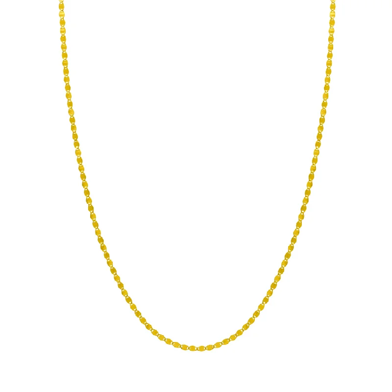 Diamond Necklace for Women-14K Yellow Gold 2.70mm Valentino Chain Necklace