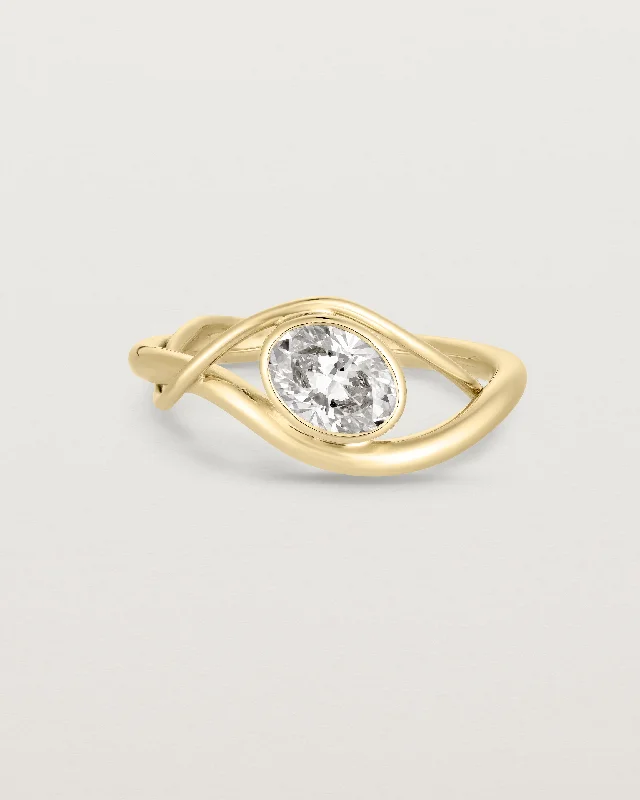 Large Gold Ring-Isha Oval Ring | Laboratory Grown Diamond