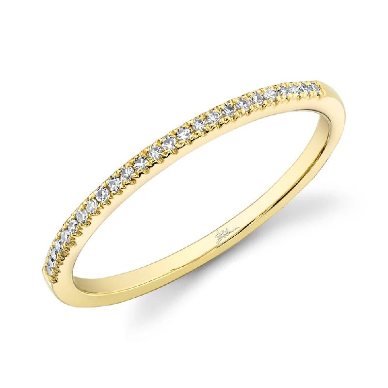 Elegant Diamond Wedding Band-14K Yellow Gold Diamond Stackable Band