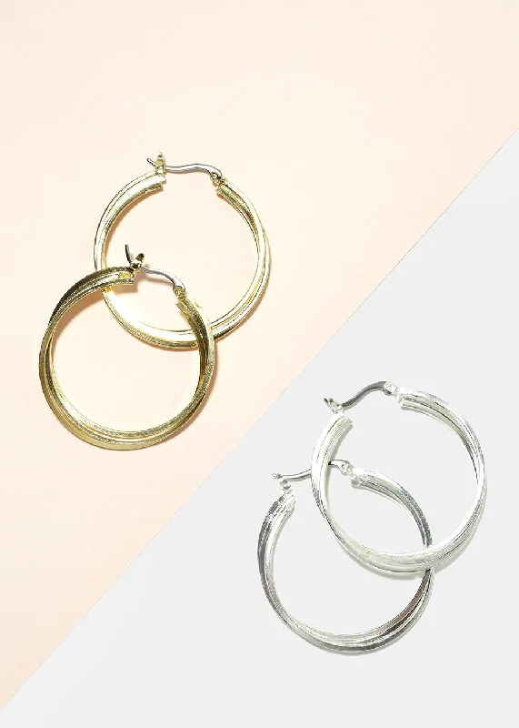 Handmade Gold Earrings-Layered Hoop Earrings