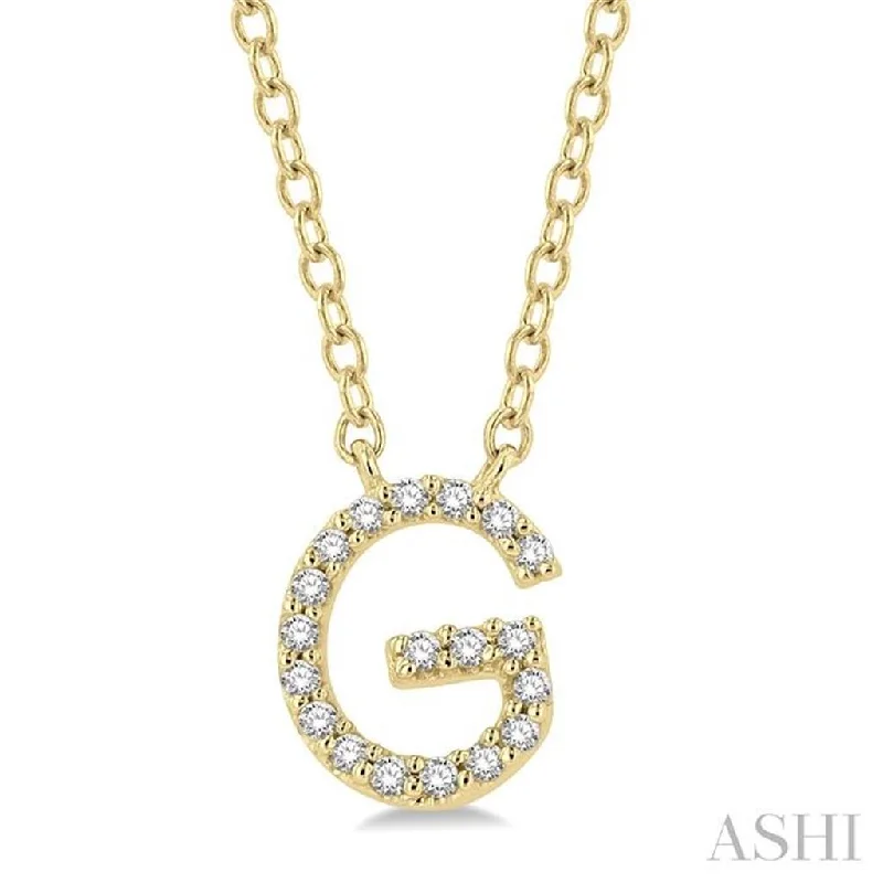 Heart Shaped Gold Necklace-10K Yellow Gold 0.06ctw Diamond Letter "G" Necklace