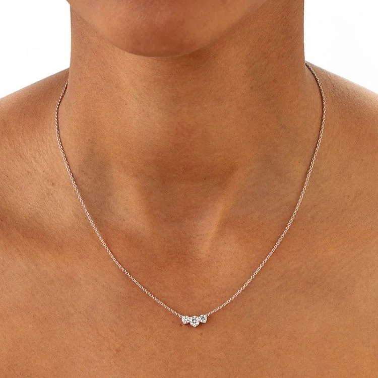 Stylish Diamond Necklace-Trinity Diamond Necklace